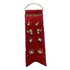 Petite Stud Earring Sets on Velvet Ribbon - 8 Varieties