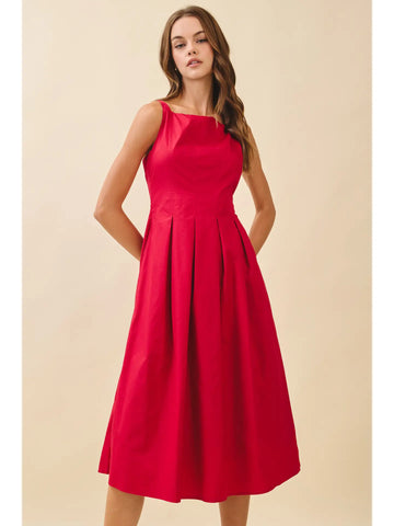 Poppy Red Midi Dress