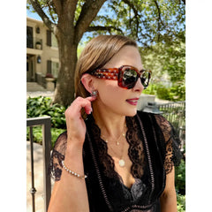 Pave Spider Stud Earrings in Black