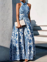 Delft Blue Maxi Dress