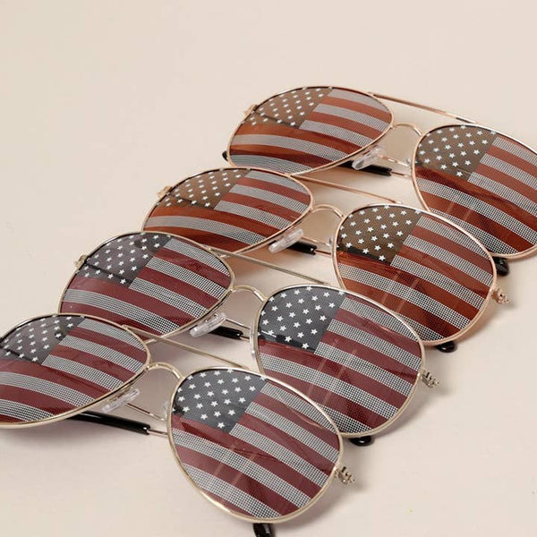 American Flag Aviator Sunglasses