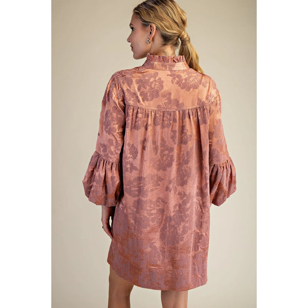 Flocked Fall In Love Dress - Three Colors