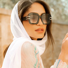 Diff - The White Lotus - tanya mcquoid luxe black rich grey gradient sunglasses