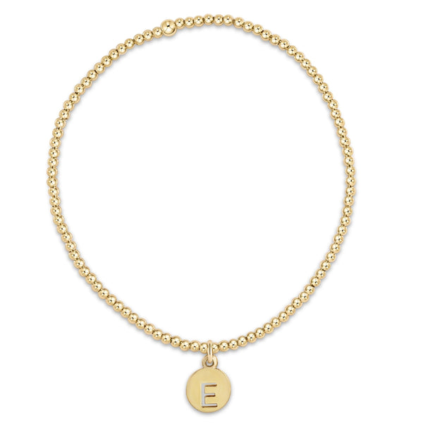 enewton classic gold 2mm bracelet - respect gold initial disc