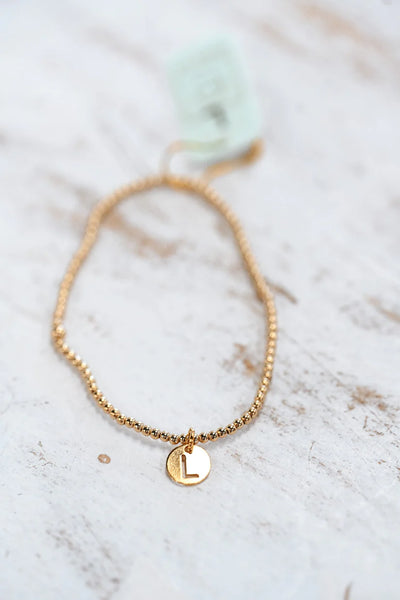 enewton classic gold 2mm bracelet - respect gold initial disc
