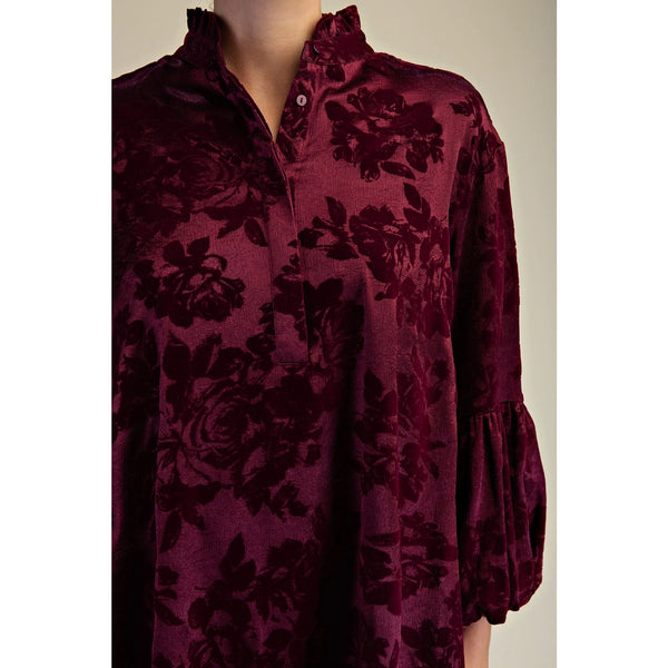 Flocked Fall In Love Dress - Three Colors