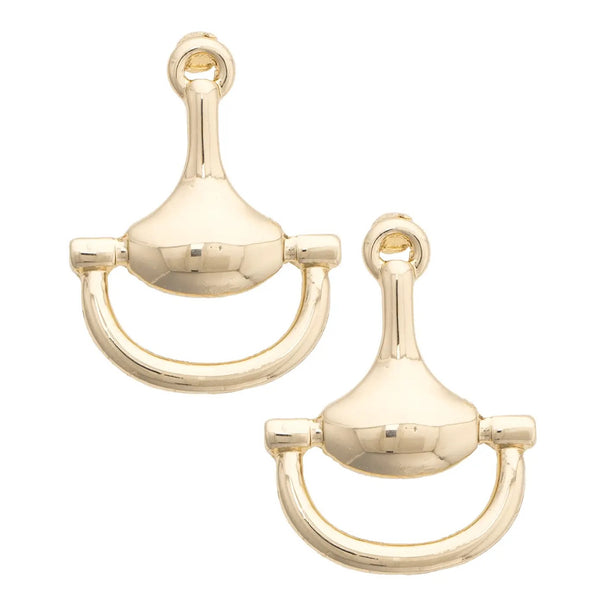 Celeste Snaffle Bit Earrings in Shiny Gold