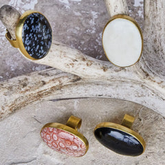 Bezeled Ring - Adjustable Band - 3 Colors