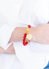 Elephant Intaglio Red Coral Bracelet