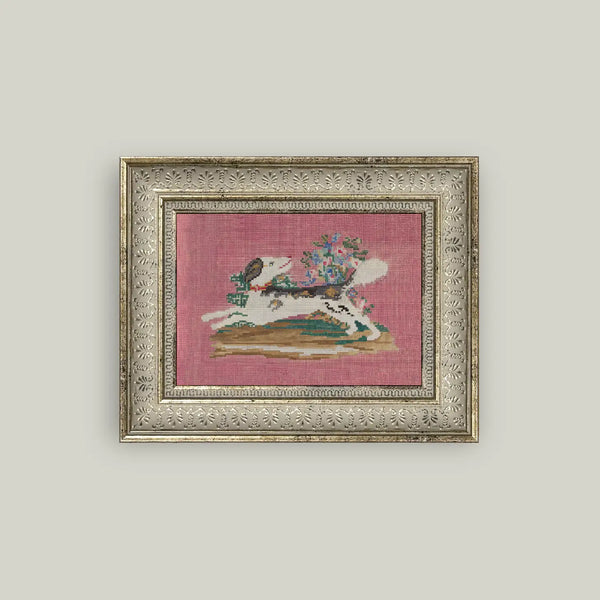 Framed Embroidered Pup