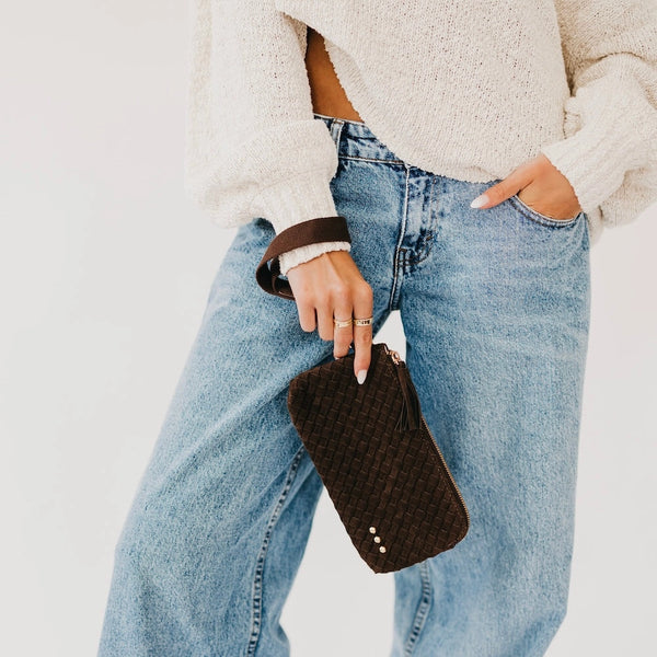 Suede Emma Clutch Wristlet