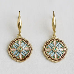 Enamel Drip Art Dangle Earrings