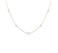 enewton 15" Choker Simplicity Chain Gold - 4mm Pearl