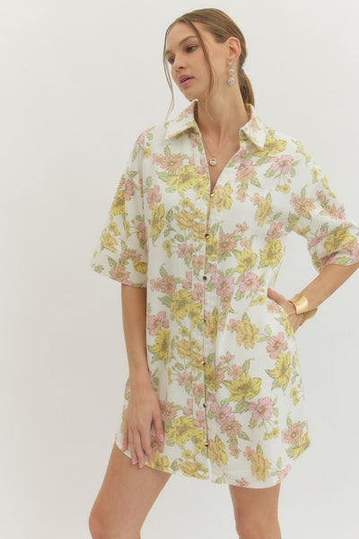 Clovis Denim Floral Dress