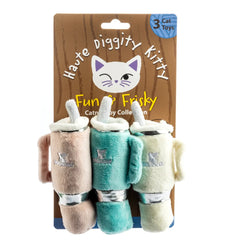 Snuggly Cup - 3 Pack Organic Catip Toys (Teal, Ivory, and Blush)