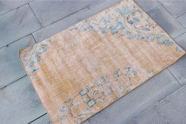 Antique Turkish Rug - Orange and Blue