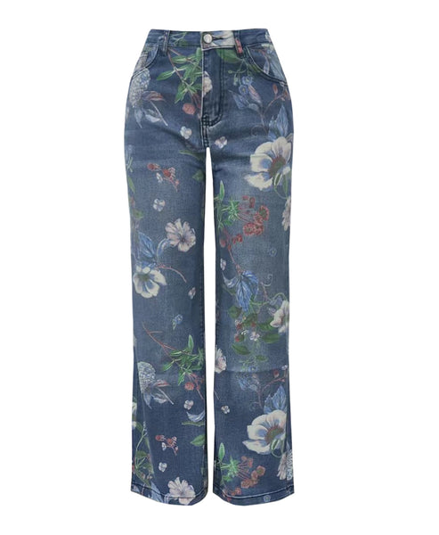 Faded Floral Jeans