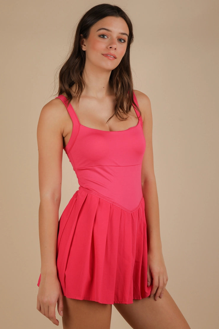 Kristy Athletic Dress - 3 Colors Hot Pink / Large Kristy Athletic Dress - 3 Colors Hot Pink / Large