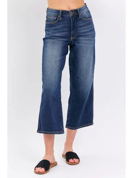 Judy Blue Mr. Tummy Control Top Wide Jeans