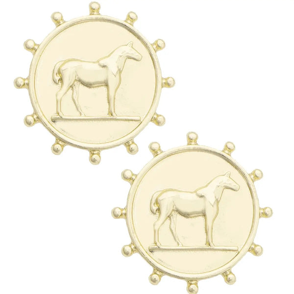 Kay Equestrian Coin Earrings