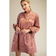 Flocked Fall In Love Dress - Three Colors