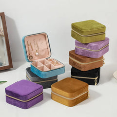 Plush Jewelry Box For Travel in Assorted Colors