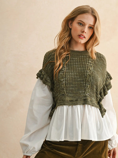 Olive Love You Forever Sweater Combo