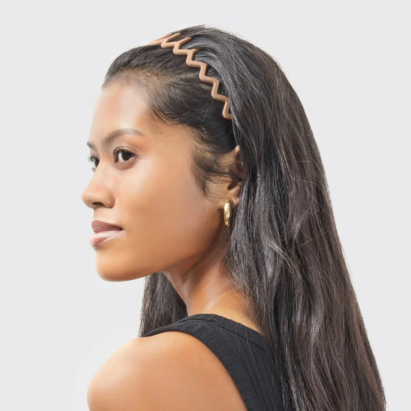 Kitsch Recycled Plastic Zig Zag Headband 2pc - Neutral