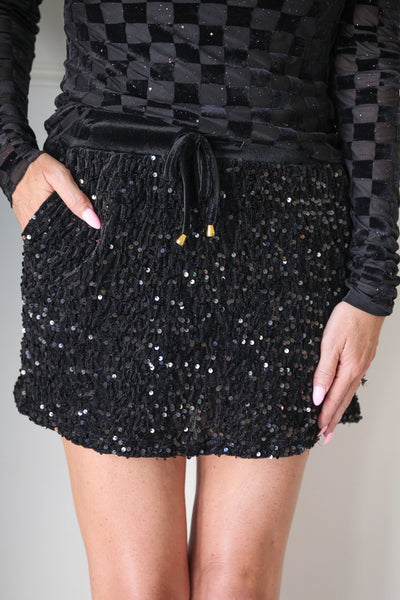 Velvet Hour Sequin Skort