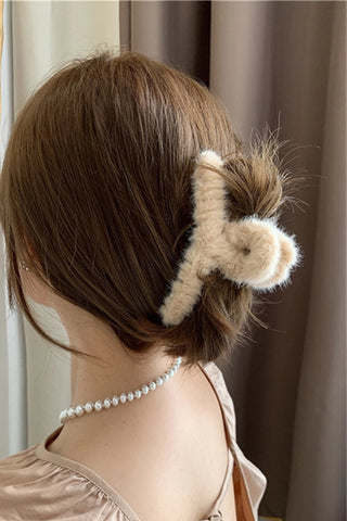 Angora Faux Fur Hair Clips - 6 Colors