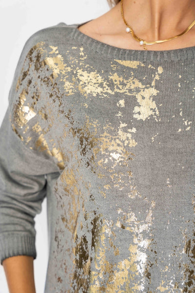 Hester Metallic Foil Sweater - 2 Colors