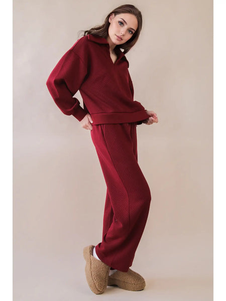 Mona Textured Two Piece Pants Set