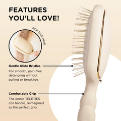 Teleties Detangler Hair Brush For Fine Hair - Tan