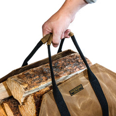 Waxed Canvas Firewood Log Carrier