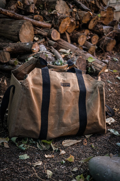Waxed Canvas Firewood Tote