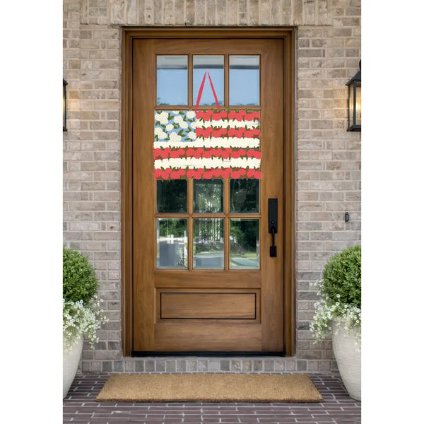 Flag of Flowers Door Hanger