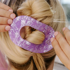 Teletie Flat Round Hair Clip | 3 Sizes | Lavender Mist