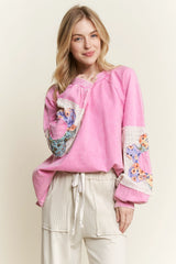 Patchwork Flowers Top - 2 Colors
