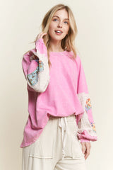 Patchwork Flowers Top - 2 Colors