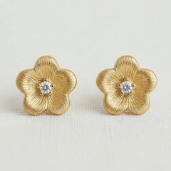 Floral Design Gemstone Drop Earrings