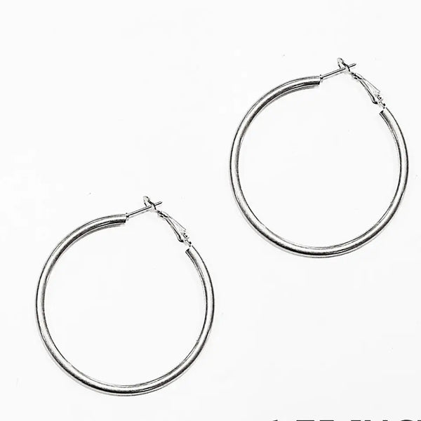 Frankie Lever Back Worn Silver Hoops