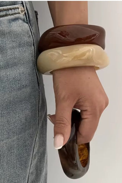 Irregular Square Shape Cuff Bangles - 3 Colors