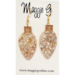 Glitter Christmas Bulb Earrings - 4 Colors