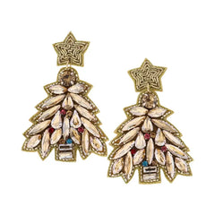Champagne Christmas Tree Earrings