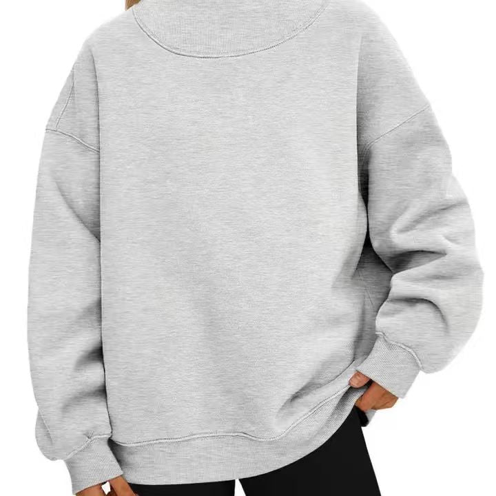 Oversized Gray Mockneck Sweatshirt