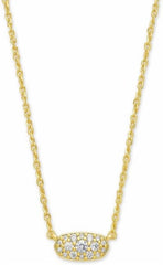 Kendra Scott Grayson Gold Pendant Necklace in White CZ