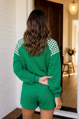 Classic Green Checkmate Shorts Set
