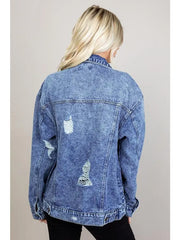 Hannah Oversized Destroyed Denim Jacket