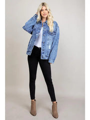 Hannah Oversized Destroyed Denim Jacket