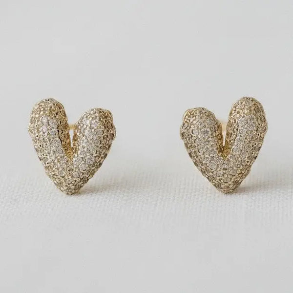 Charming Heart-Shaped Gemstone Earrings